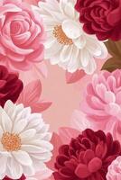 Colorful peonies in full bloom showcasing delicate petals and vibrant hues photo