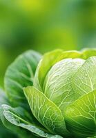 Close up view of green leafy plant showcasing intricate patterns in a natural setting photo