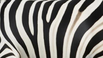 Close up of zebra stripes highlighting unique black and white pattern on the animals body photo