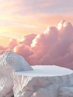 Cloud like rock formation against a pastel sky at dusk creates a serene atmosphere photo