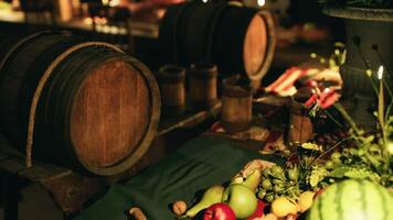 A festive table with varied food and drinks displayed at a cozy gathering video