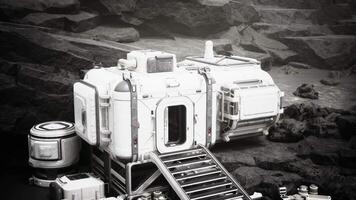 Futuristic Space Station Built on Rock video