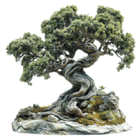 Oak Trees Shaped by Time and Nature Isolated on Transparent Background png