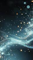 A mesmerizing display of shimmering particles over a blue background creates a magical atmosphere photo