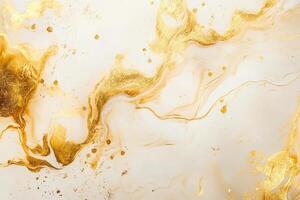 Abstract White and Gold Swirls with Glitter photo