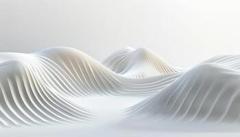 Abstract White Curved Surface with Ripples and Subtle Shadows photo