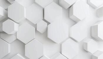 Abstract Geometric White Hexagon Pattern photo