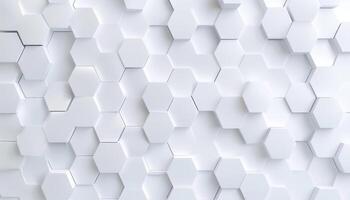 White Hexagon Pattern Abstract Geometric Background photo
