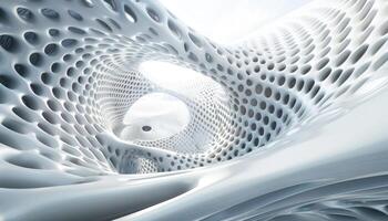 Abstract White Structure with Circular Openings photo