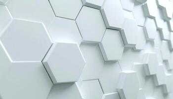 Abstract White Hexagonal Geometric Pattern photo