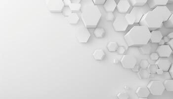 White Hexagon Geometric Pattern on a White Background photo