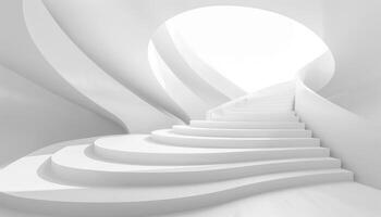 White Spiral Staircase in Modern Architecture photo