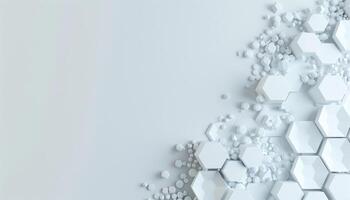 Abstract White Hexagon and Geometric Shapes Background photo