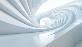 Abstract White Curved Structure with a Bright Opening photo