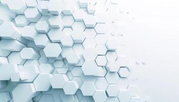 Abstract 3D Hexagon Pattern with White Background photo