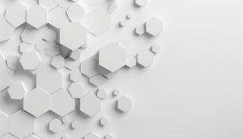 White Hexagon Pattern on a Light Grey Background photo