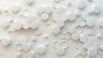 Abstract White Hexagon Pattern on a White Background photo