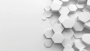 Abstract white honeycomb pattern with empty space photo