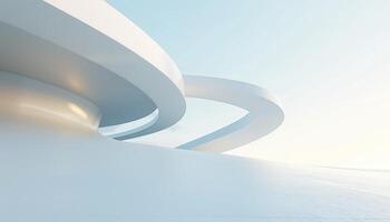 Abstract Modern Architecture with Curved White Walls photo