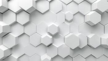 Abstract Geometric Pattern of White Hexagons photo