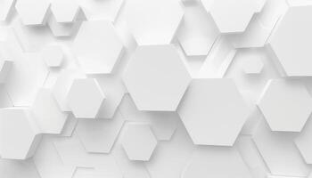 Abstract Geometric Pattern of White Hexagons photo