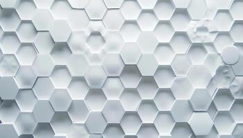 Abstract White Hexagon Pattern with Distorted Shapes photo