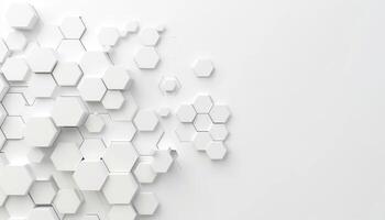 White Hexagon Pattern on a White Background photo