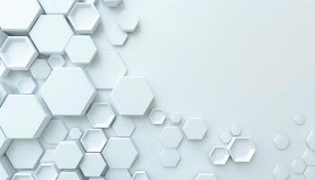 Abstract White Hexagon Pattern with Blank Space photo