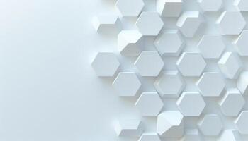 Abstract Pattern of White Hexagon Shapes on a Light Blue Background photo