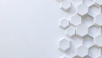 Abstract White Hexagon Pattern on a Smooth Surface photo