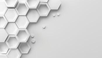 Abstract White Hexagonal Pattern with Copy Space photo