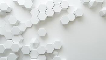 Abstract White Hexagon Pattern on a White Background photo