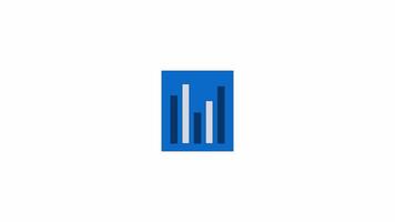 Vertical bar chart visualization 2D object animation. Statistical, financial presentation cartoon 4K , alpha channel. Simple barchart. Visual report animated flat item on white background video
