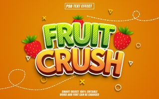 3d texto efeito fruta A paixão súbita dentro uma brilhante verde e laranja Fonte com uma texturizado fundo psd