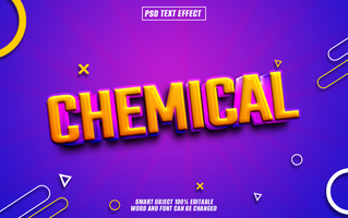 3d texto efeito químico com uma vibrante, colorida fundo e moderno Projeto elementos. psd