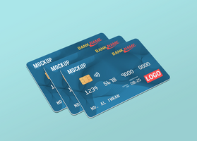 Three Rihgt View Smart card, Debit Card Mockup Template psd