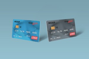 Two Left and Right Smart card, Debit Card Mockup Template psd