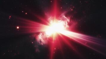 uma brilhante Estrela este explodiu formando uma vermelho nebulosa. video
