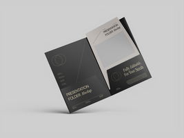 Folder Presentation Paper with Open Page Mockup psd