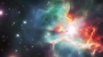 Galaxy and nebula in outer space video