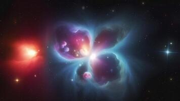Immerse yourself in the captivating scene of galaxies and stars decorating the cosmic expanse. video