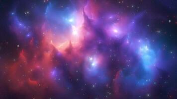 A cosmic nebula of gases and dust that glows in different colors. video