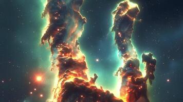 Plats bakgrund med stjärnor och Plats damm. kan vara Begagnade i vertikal och horisontell formatera. video