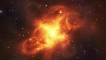 A cosmic nebula of gases and dust that glows in different colors. video