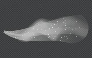 Water spray white smoke or fog dust and dots, mist of atomizer. Trigger Sprayer effect with spray or stream nozzles. Abstract dots clouds, blizzard. 3d elements illustration vector