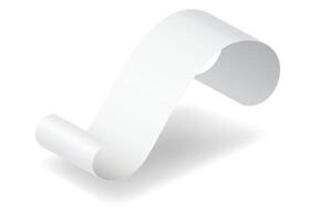 Payment check and receipts with shadow. Curved financial paper, purchase invoice. Buying, bill or calculate pay. Receipt the seller forms vector