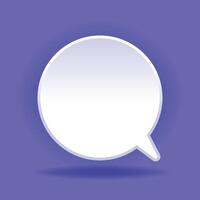 3D speech bubble on blue background vector
