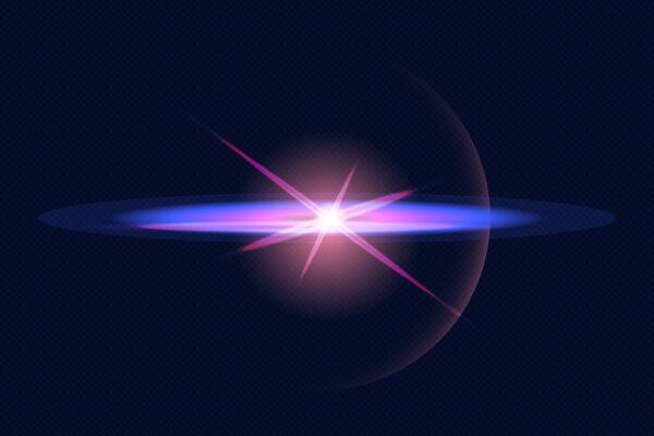 Neon Light Flare and glowing Lens Effect for editing and design with a modern touch