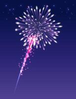 Experience a Spectacular and Vibrant Firework Display in the Night Sky vector