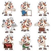 Smiling Cartoon Cow Character Illustration vector